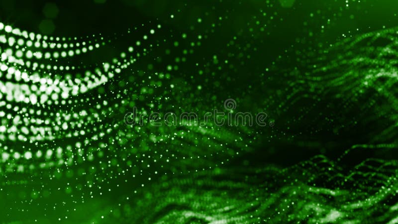 3d rendent des particules lumineuses comme fond de la science-fiction ou fond vert abstrait moderne des particules avec illustration stock