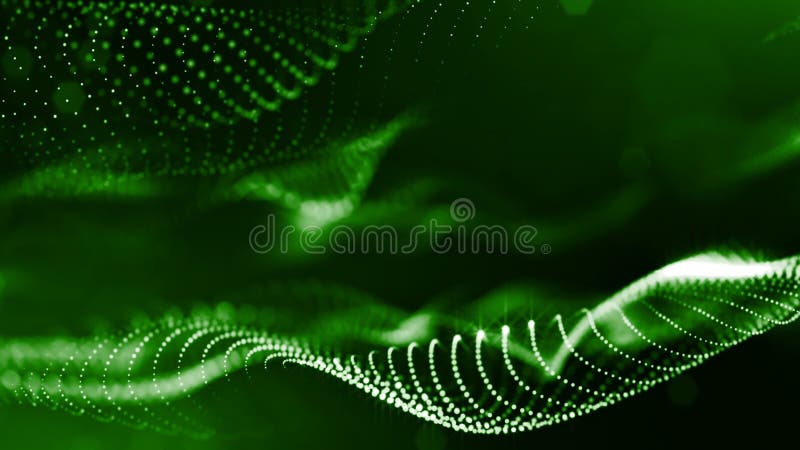 3d rendent des particules lumineuses comme fond de la science-fiction ou fond vert abstrait moderne des particules avec illustration stock