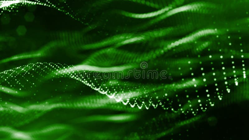 3d rendent des particules lumineuses comme fond de la science-fiction ou fond vert abstrait moderne des particules avec illustration de vecteur