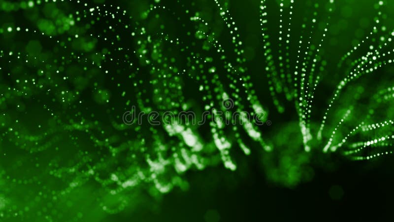 3d rendent des particules lumineuses comme fond de la science-fiction ou fond vert abstrait moderne des particules avec illustration stock