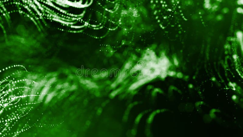 3d rendent des particules lumineuses comme fond de la science-fiction ou fond vert abstrait moderne des particules avec illustration de vecteur