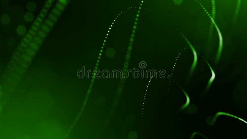 3d rendent des particules lumineuses comme fond de la science-fiction ou fond vert abstrait moderne des particules avec illustration stock