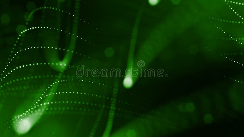 3d rendent des particules lumineuses comme fond de la science-fiction ou fond vert abstrait moderne des particules avec illustration libre de droits