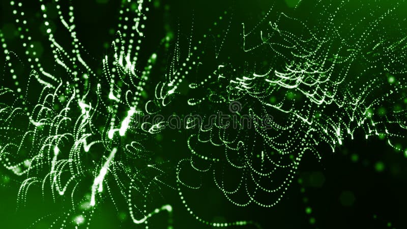 3d rendent des particules lumineuses comme fond de la science-fiction ou fond vert abstrait moderne des particules avec illustration de vecteur