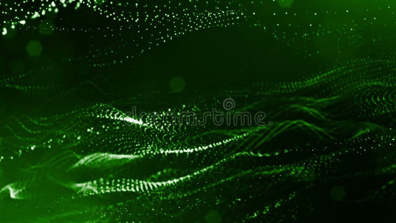 3d rendent des particules lumineuses comme fond de la science-fiction ou fond vert abstrait moderne des particules avec illustration stock