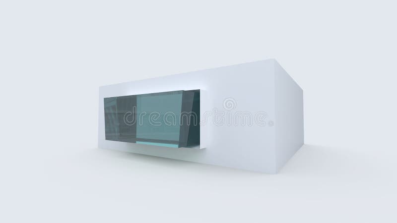 3d rendent la maison minuscule de petite forme principale élevée abstraite de boîtier blanc illustration libre de droits 3d rendent la maison minuscule de petite forme principale élevée abstraite de boîtier blanc illustration libre de droits