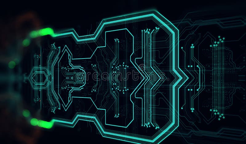 3D Render abstract background made of array of points and line. stock illustration