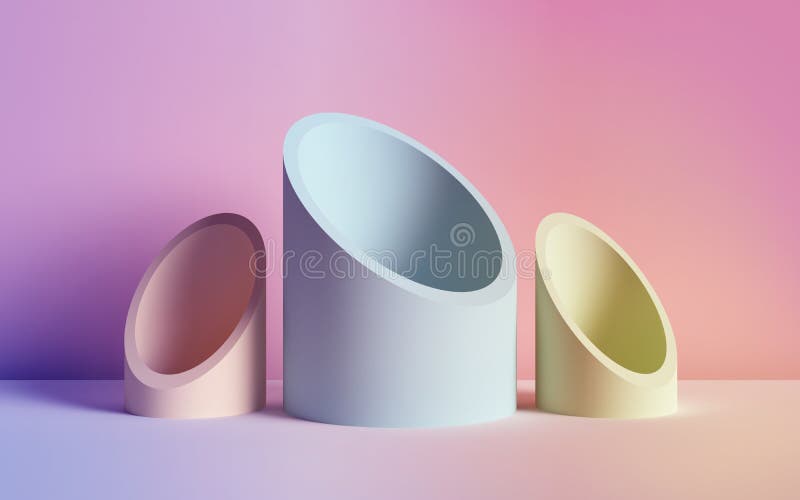 3d render, abstract background, tubes, primitive geometric shapes, pastel neon color palette, simple mockup, minimal design stock illustration