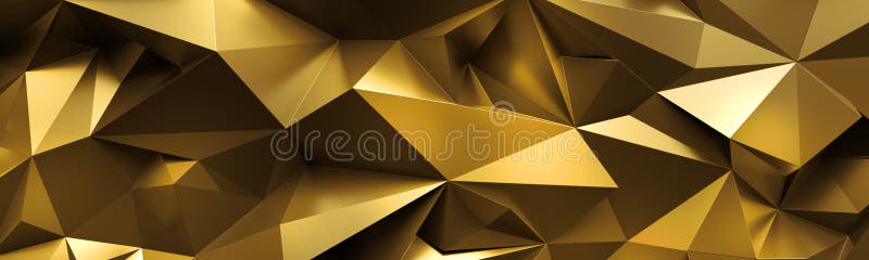 3d render, abstract golden crystal background, crumpled gold metallic texture, geometrical brilliant backdrop, wide panoramic