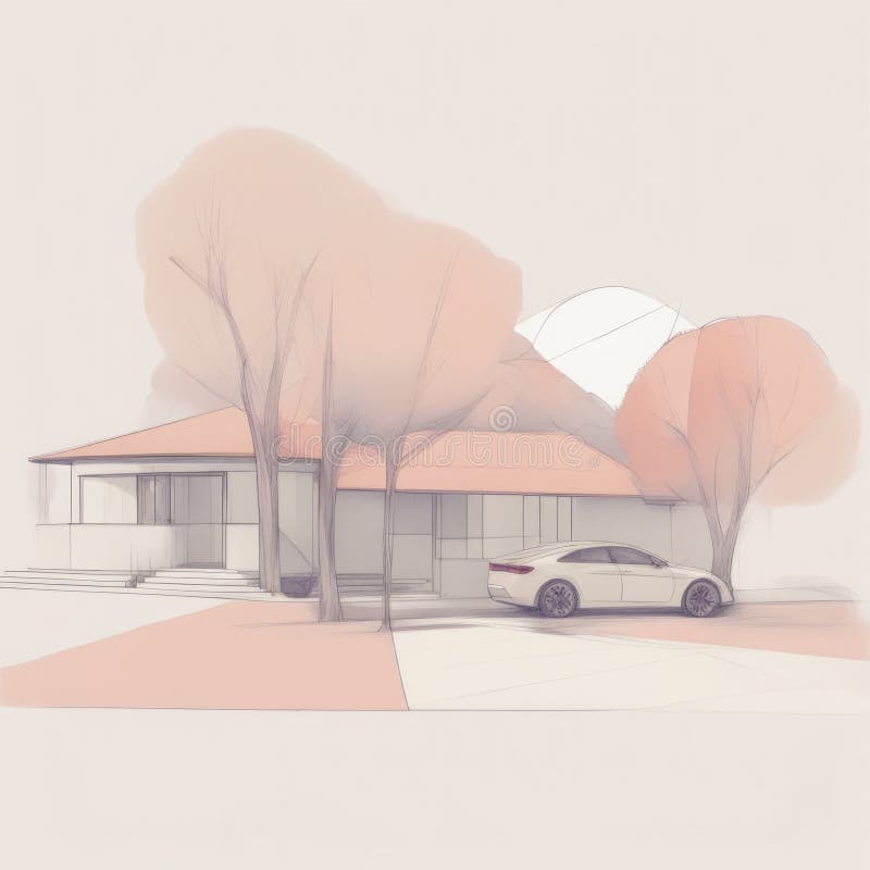 3d render, abstract modern architecture background, illustration render of a stock illustration