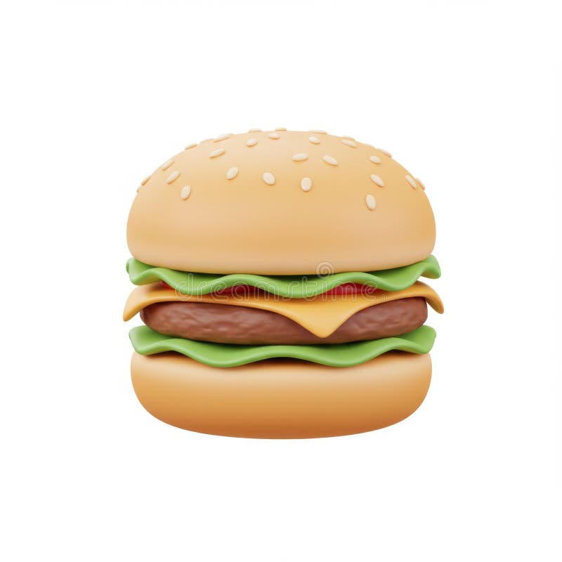 3D-render av en juicy Cheeseburger royaltyfri illustrationer