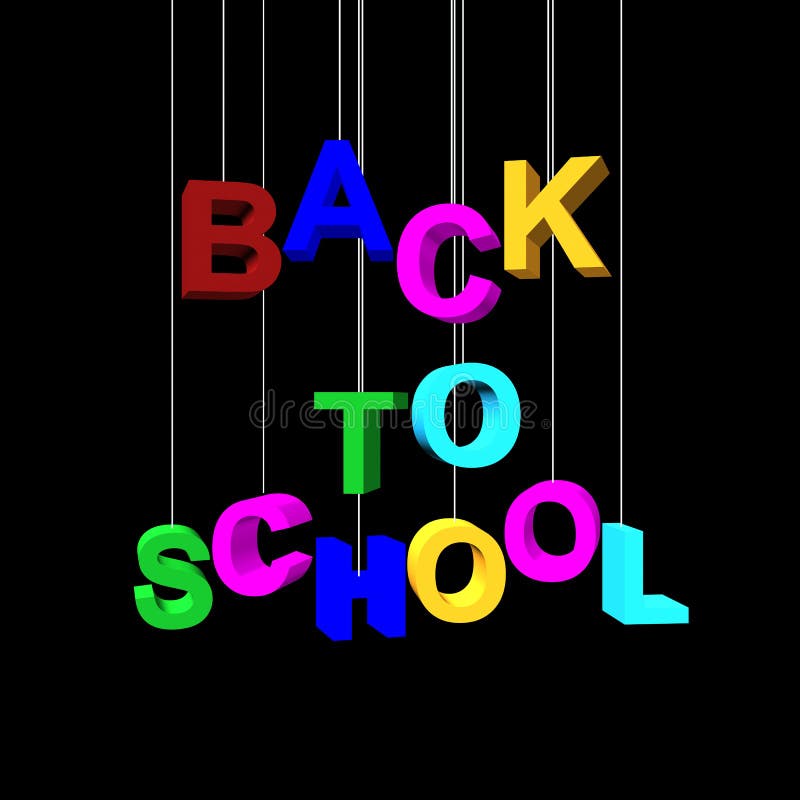 3D Render of Back to School Word vector illustration