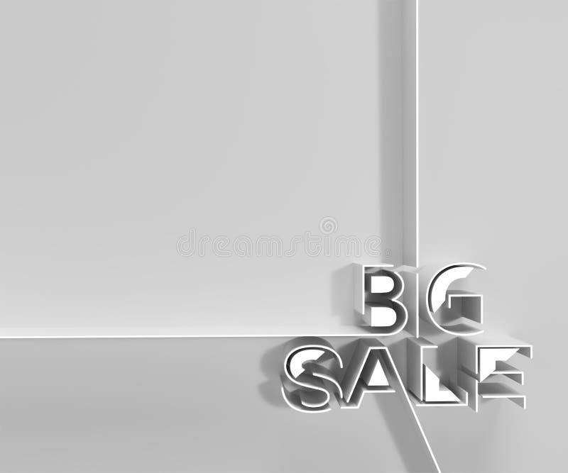 3D Render Big Sale Text vector illustration