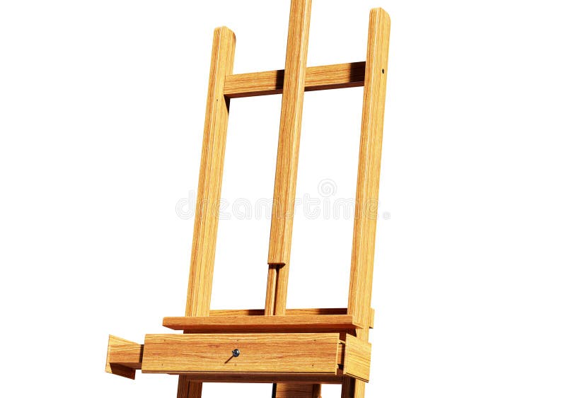 3d render Blank canvas on easel isolated vector illustration