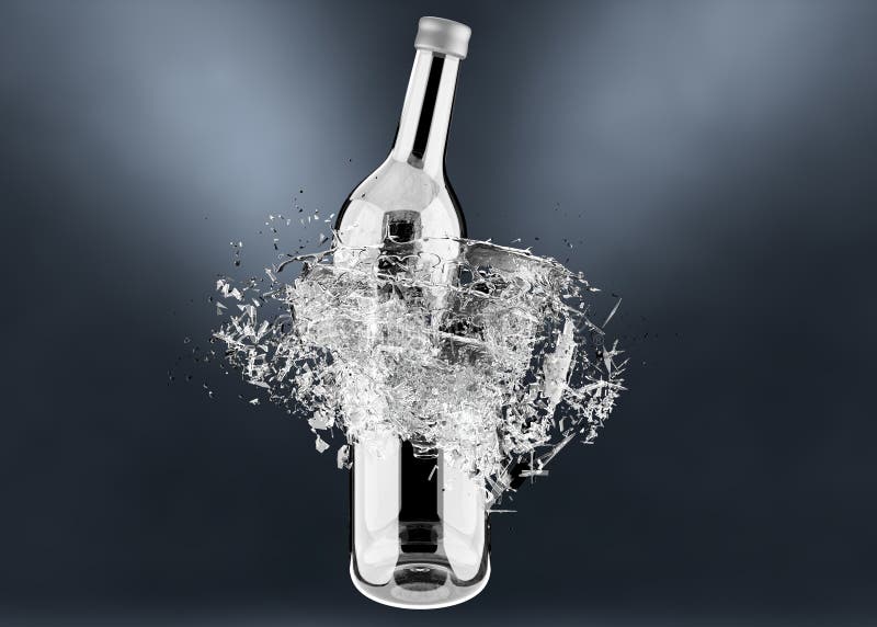 Breaking Bottle with Water Splash Stock Illustration Illustration of drink, break 91799687