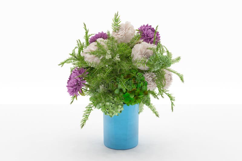 3d Render Bunch Of Flowers Stock Illustration Illustration of