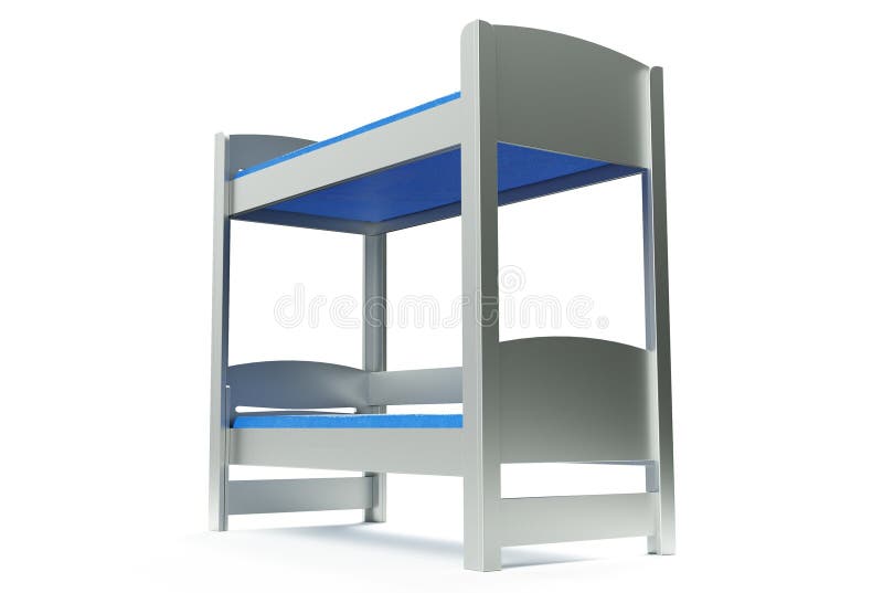 3d Render of Bunk Bed on a White Background Stock Illustration Illustration of color, interior