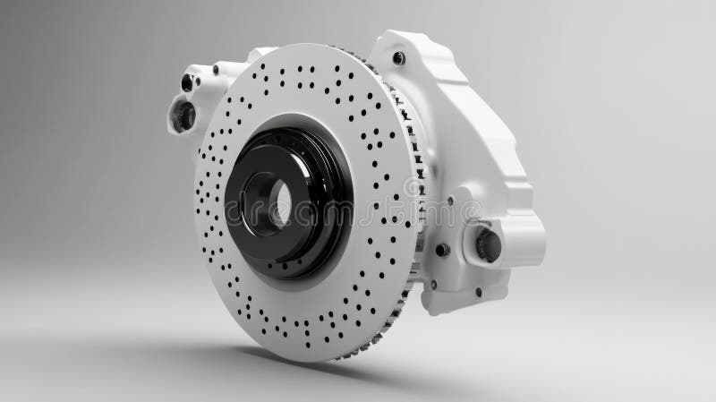 3d render of car break caliper with disc. Generative AI royalty free illustration