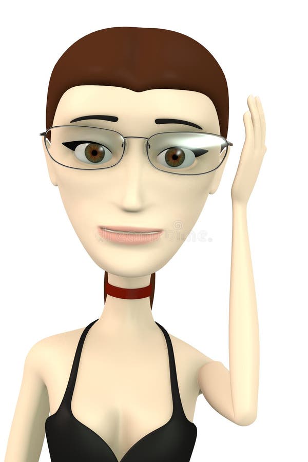 Cartoon girl with glasses stock illustration. Illustration of myopy