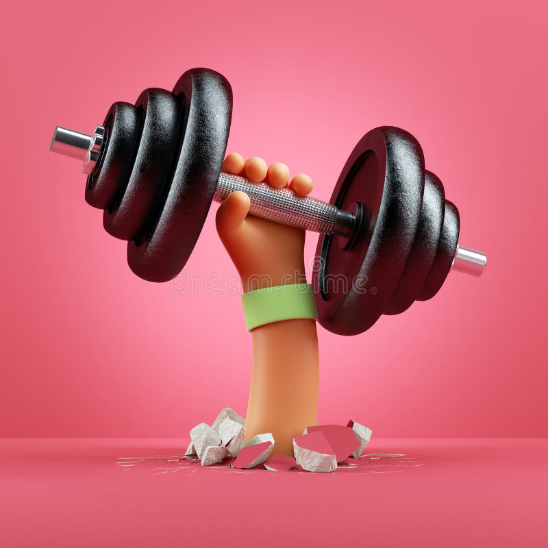 Premium Photo  Sport fitness equipment, plates metal dumbbell or barbell  on pink color background, 3d rendering.