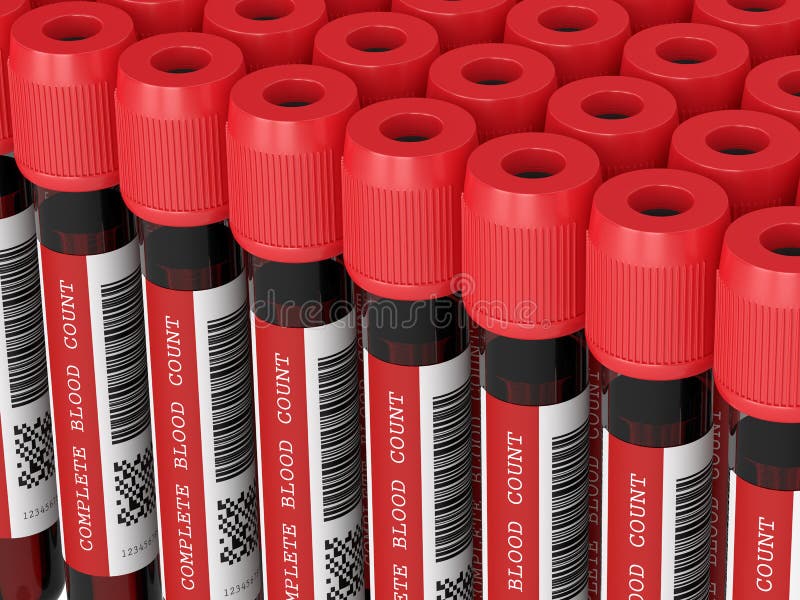 3d Render of CBC Blood Tubes in Row Stock Illustration Illustration