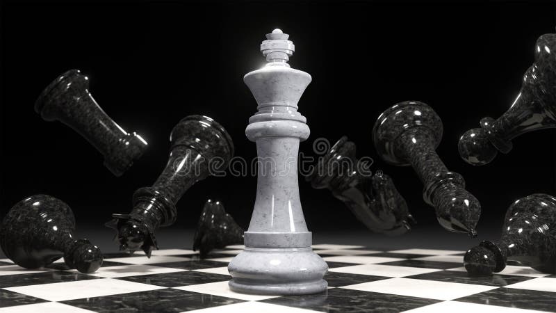 Black chess piece falling over, Stock Video