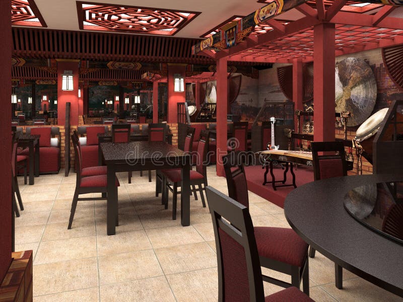 Chinese Restaurant Interior Stock Illustrations – 450 Chinese ...