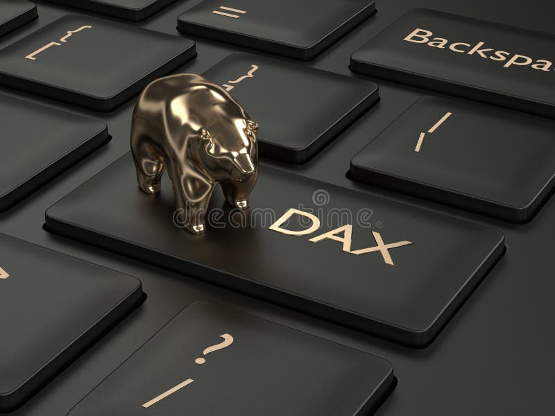 3d render of computer keyboard with DAX index button vector illustration