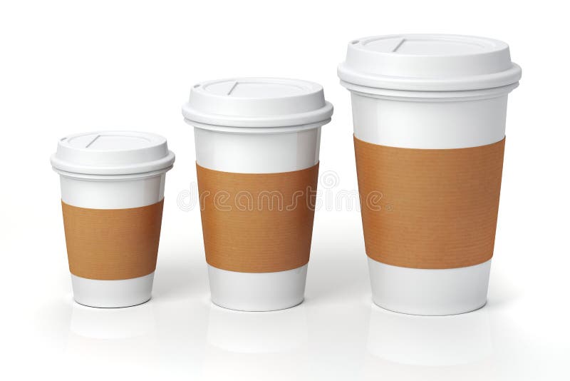 3d render - coffee cups