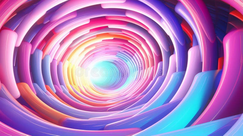 A 3d render of a colorful hyper zoomed experience stock illustration