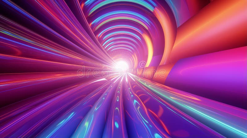 A 3d render of a colorful hyper zoomed experience stock illustration