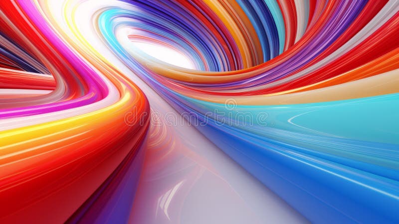 A 3d render of a colorful hyper zoomed journey stock illustration