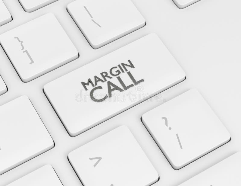 3d render of computer keyboard with MARGIN CALL button royalty free illustration