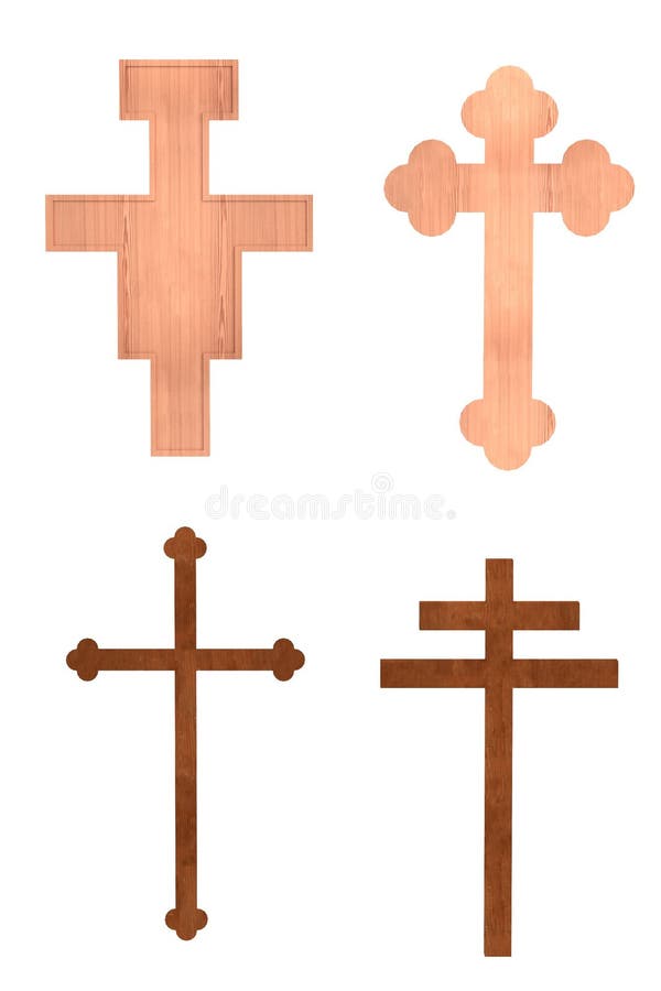 Realistic 3d render of crucifixes royalty free illustration.