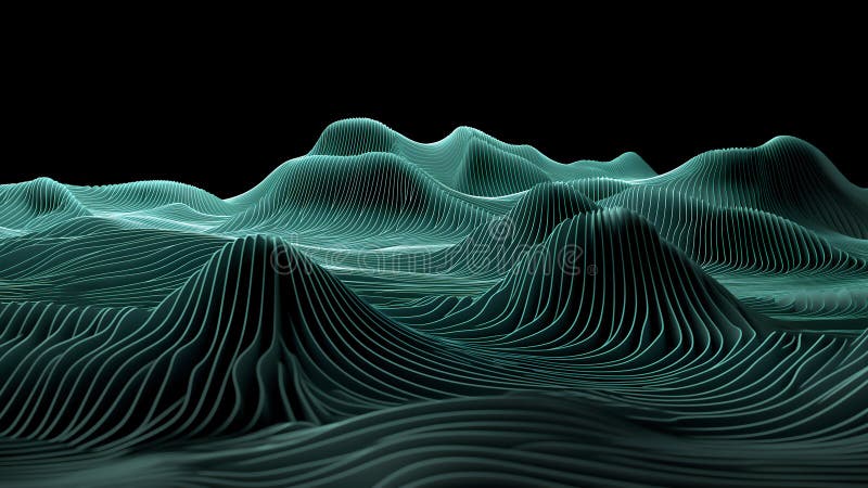 Digital landscape with undulating waves royalty free illustration