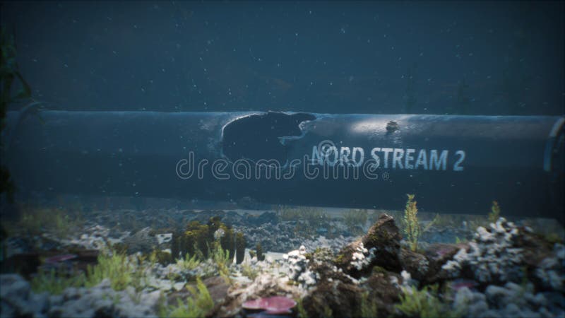 3D render of a damaged pipe Nord Stream 2