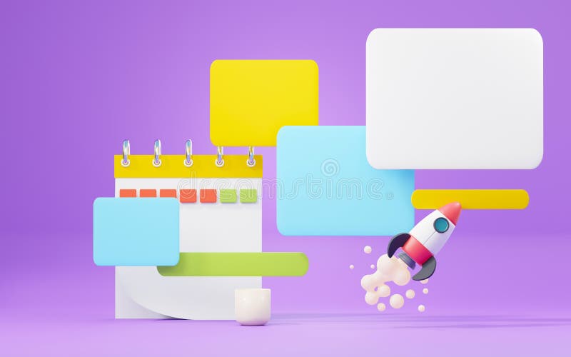 3d render device user interface for web banner and mock up. Blank chat bubble or comment symbol royalty free illustration