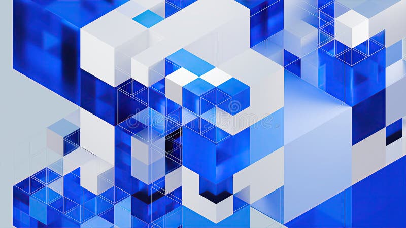 3d render digital cube royalty free illustration