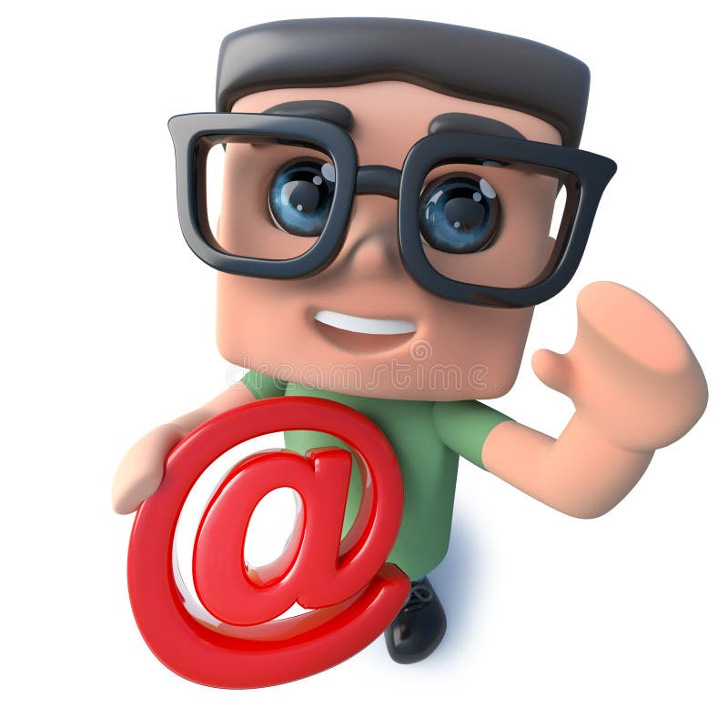 3d Funny Cartoon Computer Nerd Character Holding a Copyright Symbol Stock  Illustration - Illustration of clever, isolated: 127376089