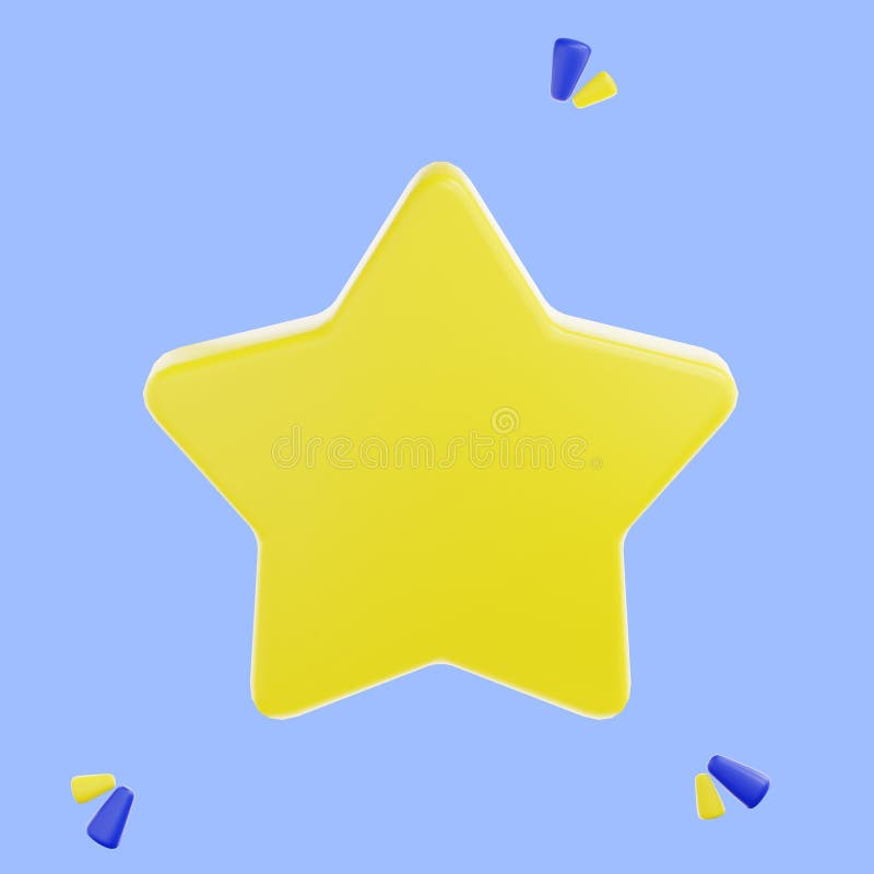 3D Render Gold Star Sparkle Emoji. Star Magic Element Stock Photo