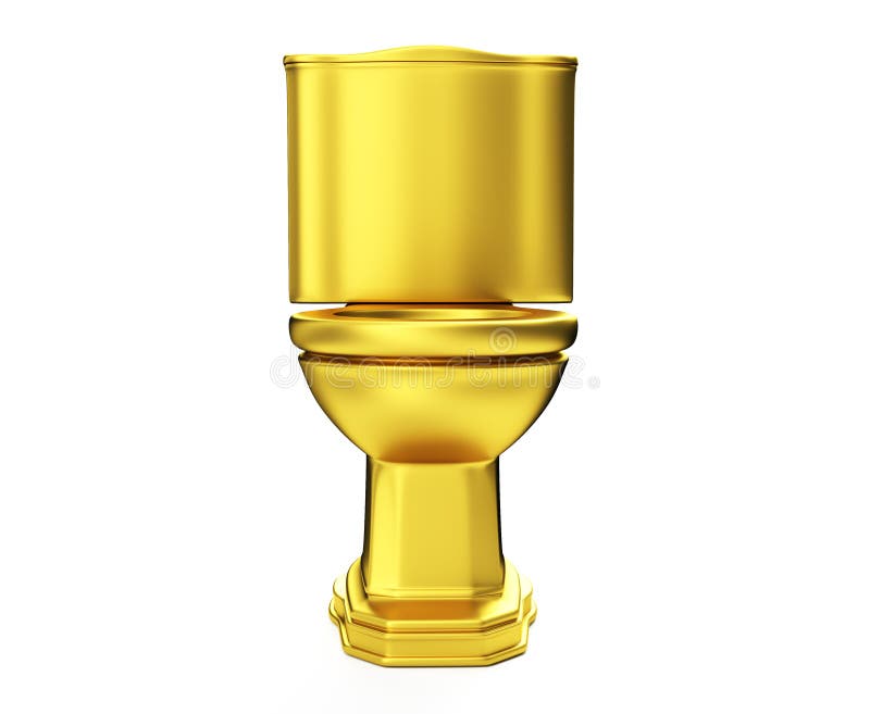 Golden toilet bowl 5 stock illustration. Illustration of contemporary