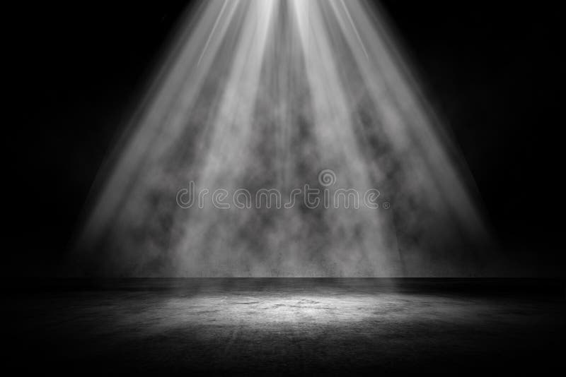 3D Interior Room with Spotlight Shining Down Stock Illustration