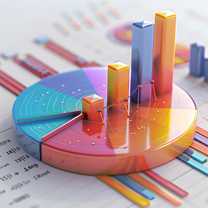 3D render icon 3D bar chart with different anatomy sections like bones or muscles icon 3d analysis royalty free illustration
