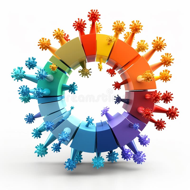 3D render icon 3D bar chart with different anatomy sections like bones or muscles icon 3d analysis royalty free illustration