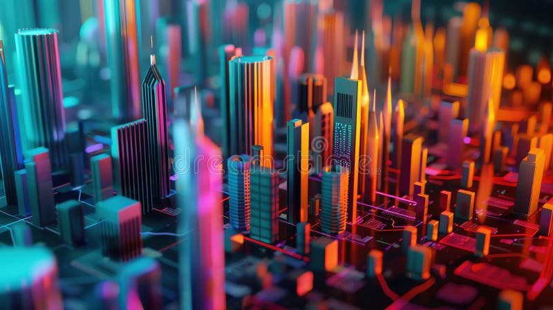 3D render icon Histogram with vibrant 3D objects showcasing data distribution icon 3d virus. Generative AI