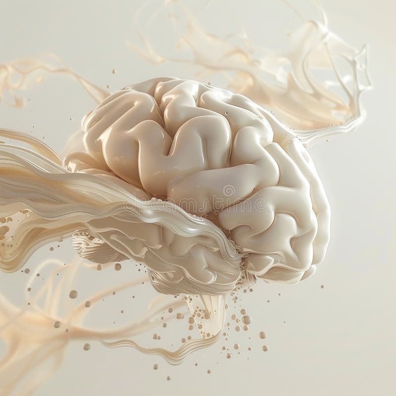 3D render icon 8K 3D model of a brain with puzzle pieces forming a network showcasing anatomy agile 3D stock illustration