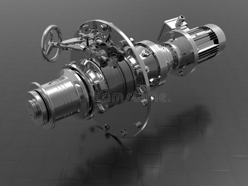 3D rendering - complex industrial equipment royalty free illustration