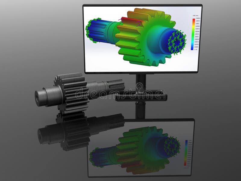 3D rendering - finite element analysis royalty free illustration.