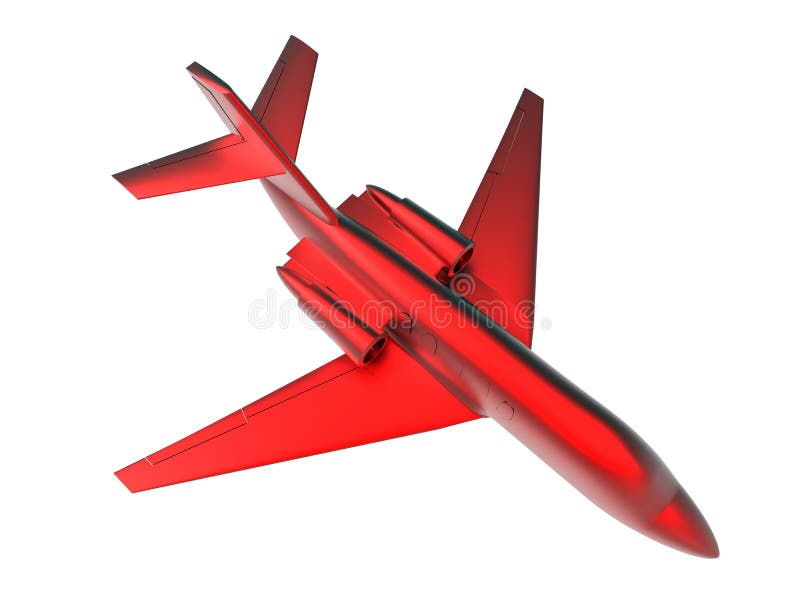 3D Render Isolated Red Jet Plane Stock - Illustration of render, rendered: 134974661