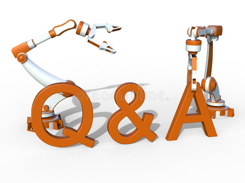 3D rendering - Smart factory Q&A concept royalty free illustration